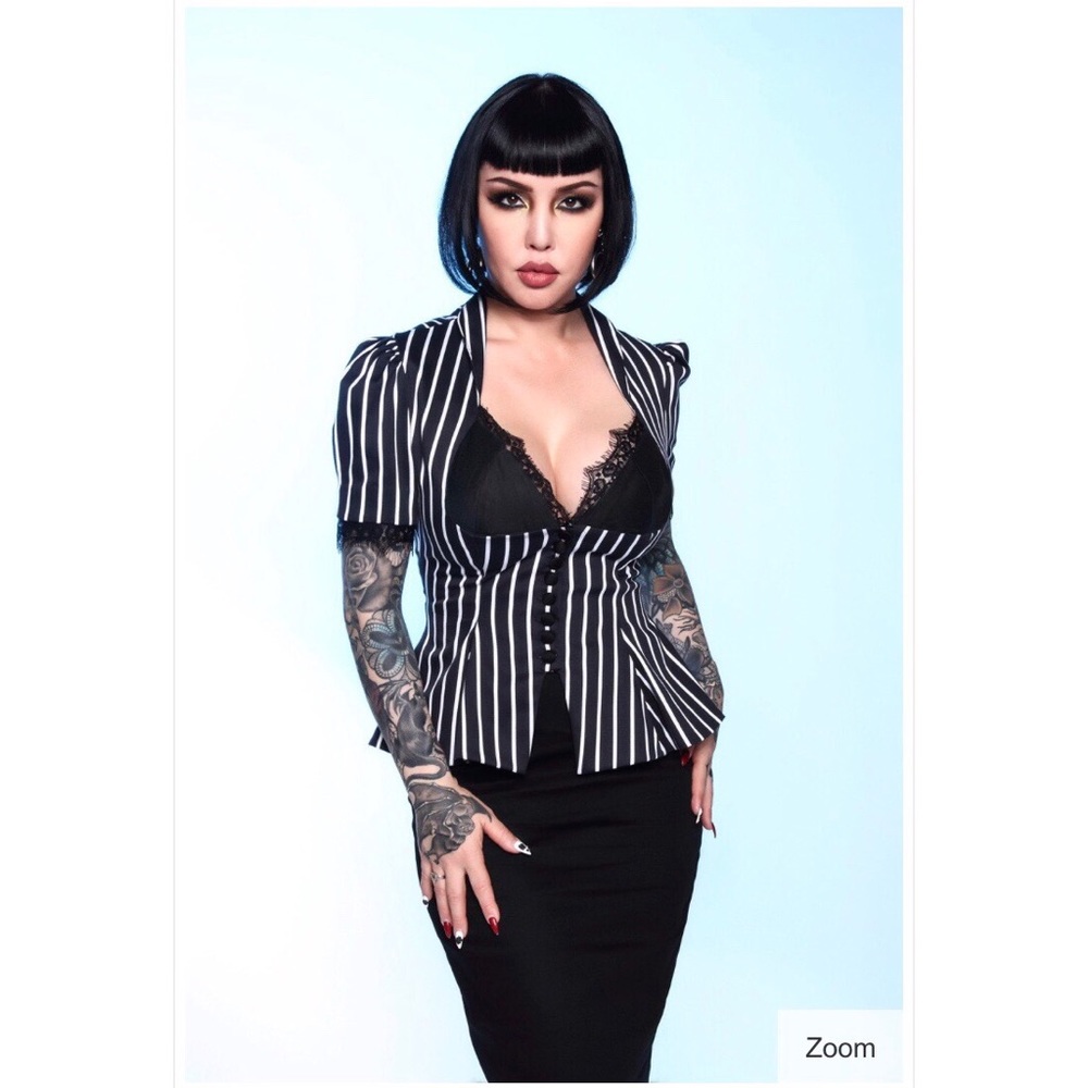 Laura Byrnes Lilith Top in Victorian Stripe